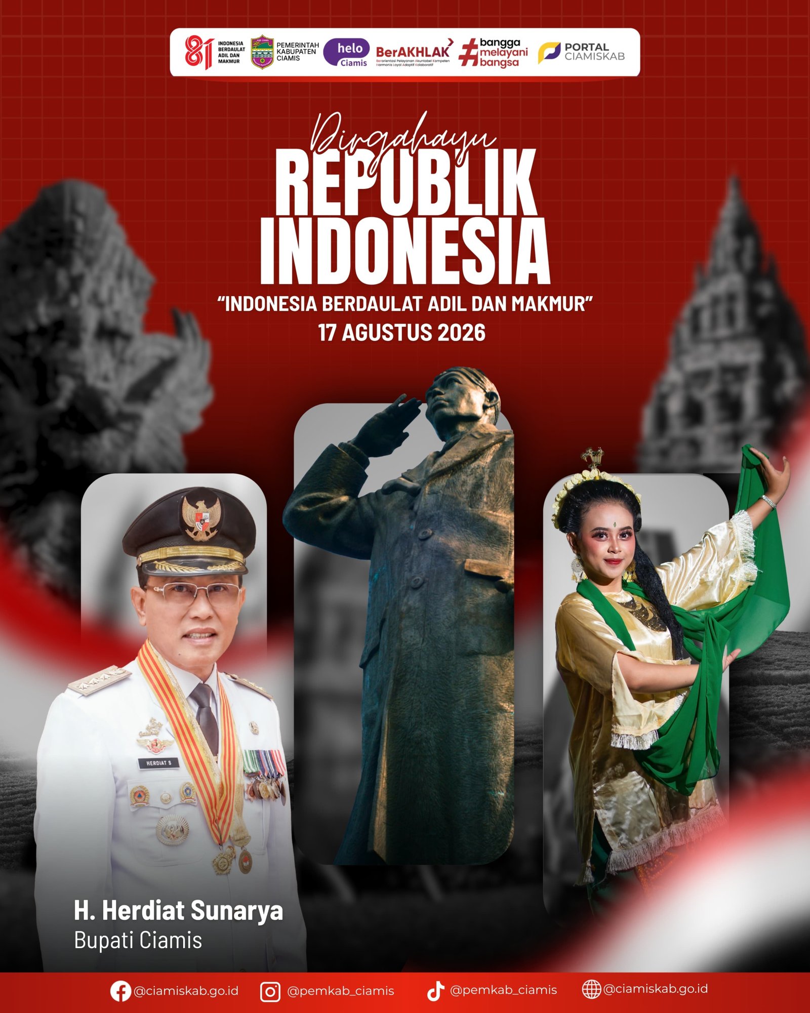 Semangat Kemerdekaan ke-81 RI: Pemkab Ciamis Usung Tema "Indonesia Berdaulat, Adil dan Makmur"