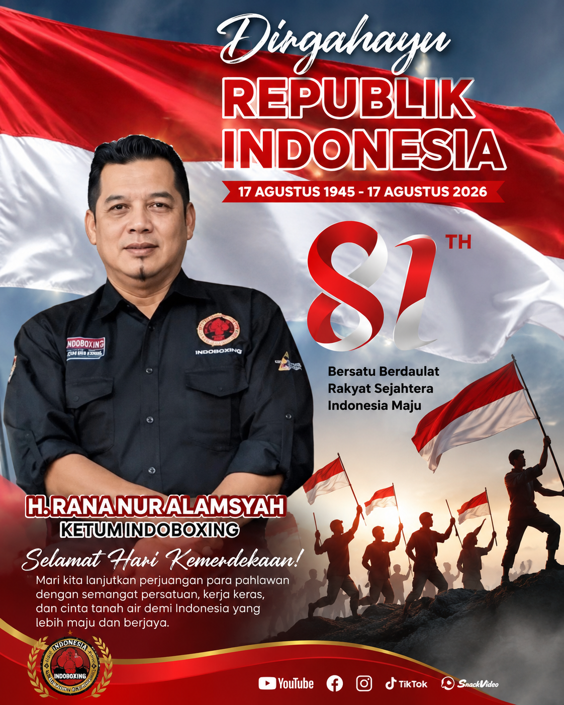 Mencetak Generasi Emas lewat Indoboxing: H. Rana Nuralamsyah Bawa Semangat HUT RI ke-81 ke Gelanggang Juara